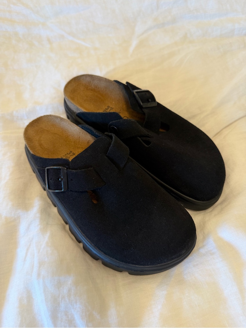 Papillio Black Suede Slip-On clogs - Picture 2 of 4